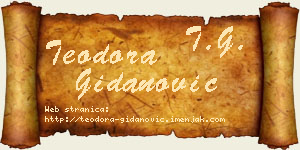 Teodora Gidanović vizit kartica